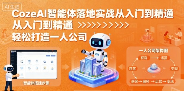 CozeAI智能体落地实战从入门到精通，轻松打造一人公司-生财