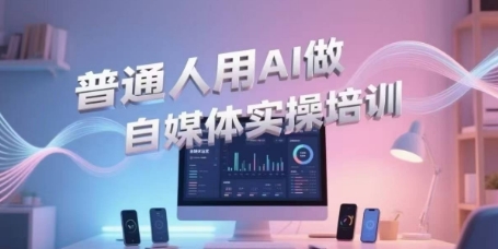 普通人用AI做自媒体实操培训，普通人一个人用ai做自媒体，视频制作、短视频引流、直播带货，轻松入门-生财