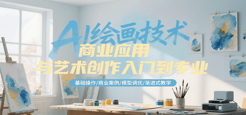 AI绘画技术商业应用与艺术创作入门到专业,基础操作/商业案例/模型调优/渐进式教学-生财