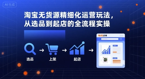 淘宝无货源精细化运营玩法,从选品到起店的全流程实操-生财