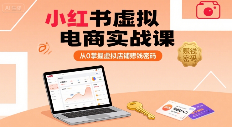 小红书虚拟电商实战课，从0掌握虚拟店铺賺钱密码-生财
