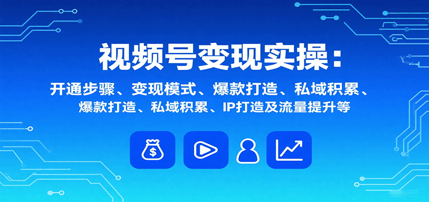 视频号变现实操，含开通步骤、变现模式、爆款打造、私域积累、IP打造及流量提升等-生财