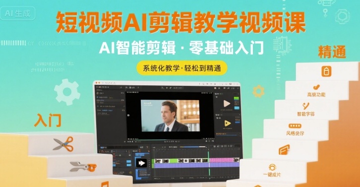 短视频AI剪辑教学视频课，入门到精通-生财