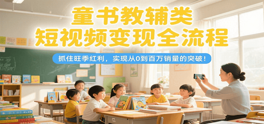 童书教辅类短视频变现全流程，抓住旺季红利，实现从0到百万销量的突破！-生财