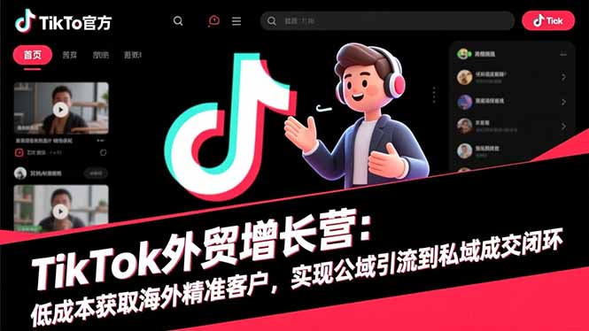 TikTok外贸增长营：低成本获取海外精准客户，实现公域引流到私域成交闭环-生财