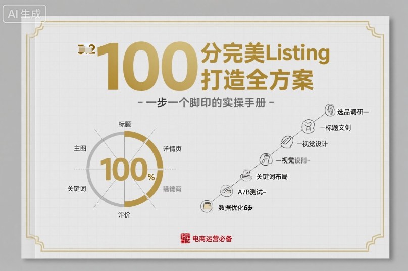 100分完美Listing打造全方案，想要完美listing必须是需要一步一个脚印的-生财