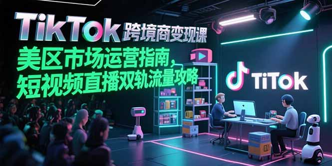 TikTok跨境电商变现课，美区市场运营指南，短视频直播双轨流量攻略-生财
