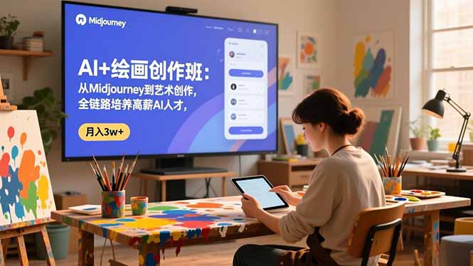 AI+绘画创作班：从Midjourney到艺术创作，全链路培养高薪AI人才，月入3w+-生财