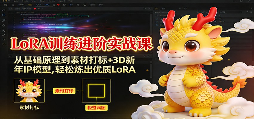 LoRA训练进阶实战课：从基础原理到素材打标+3D新年IP模型，轻松炼出优质LoRA-生财