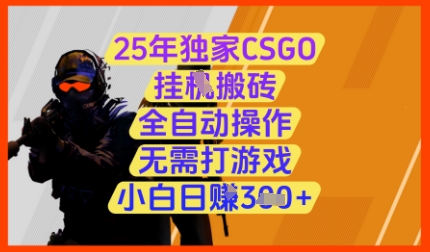 25年独家CSGO挂G搬砖，全自动操作，无需打游戏，小白日入3张+【揭秘】-生财