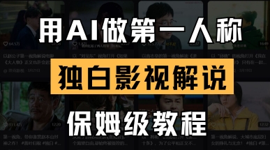 用AI做第一人称独白影视解说，手把手教学，保姆级教程-生财