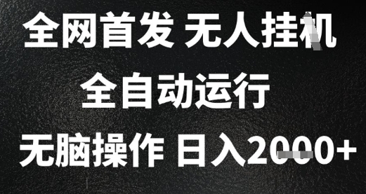 2025首发无人挂G项目，日入2k+，全自动运行，无脑操作，长期稳定 小白可玩【揭秘】-生财