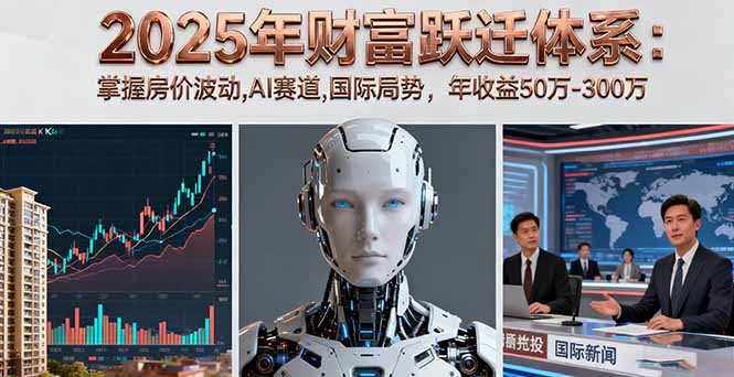 2025年财富跃迁体系：掌握房价波动,AI赛道,国际局势，年收益50万-300万-生财
