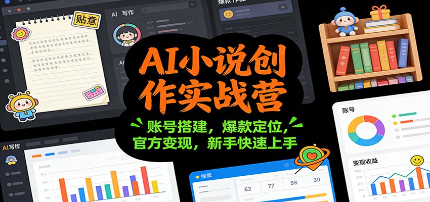 AI小说创作实战营:账号搭建,爆款定位,官方变现,新手快速上手-生财
