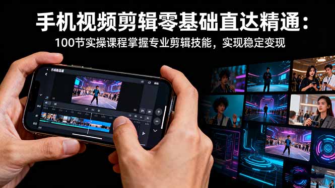 手机视频剪辑零基础直达精通：100节实操课程掌握专业剪辑技能，实现稳...-生财