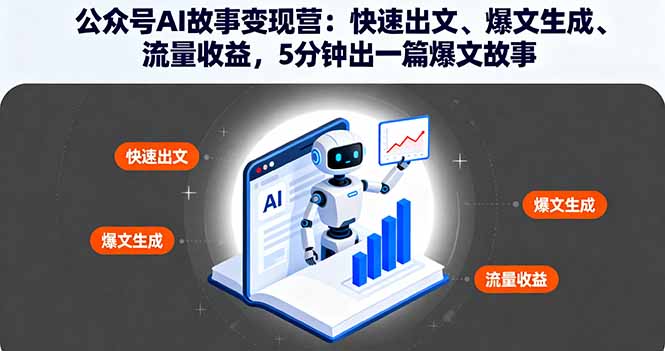 公众号AI故事变现营:快速出文、爆文生成、流量收益,5分钟出一篇爆文故事-生财