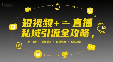 短视频+直播私域引流全攻略，IP打造 +视频引流 +直播引流 +私域沉淀-生财