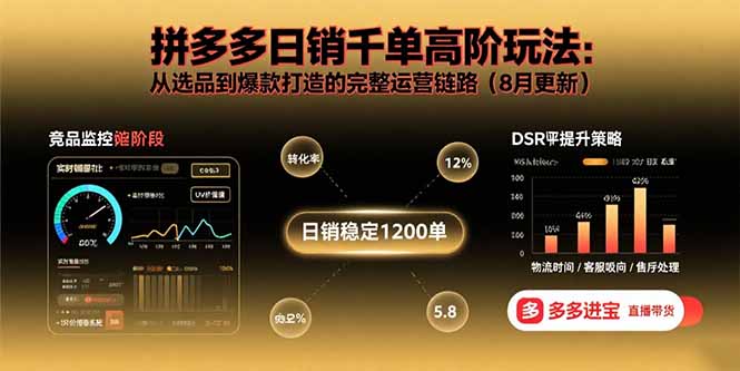 拼多多日销千单高阶玩法:从选品到爆款打造的完整运营链路(8月更新-生财