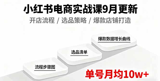 小红书电商实战课9月更新,开店流程/选品策略/爆款店铺打造,单号月均10w+-生财