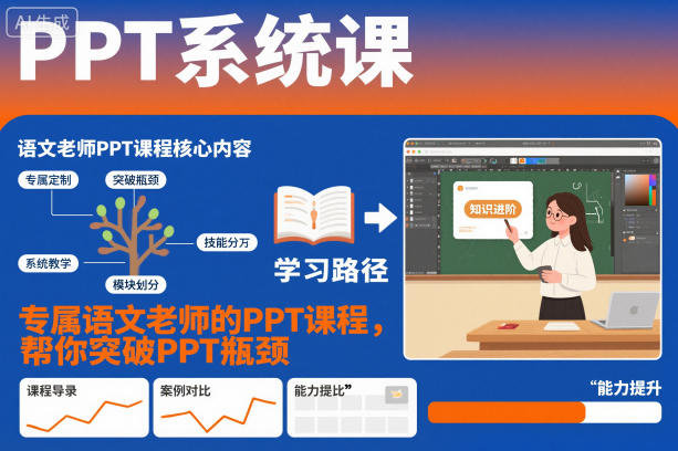 PPT系统课，专属语文老师的PPT课程，帮你突破PPT瓶颈-生财