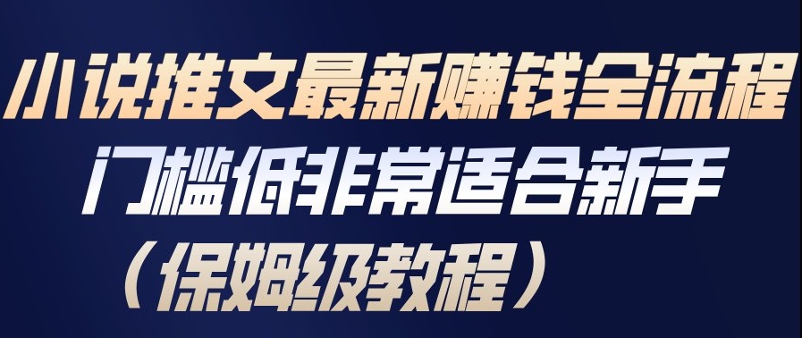 小说推文最新賺钱全流程，门槛低非常适合新手(保姆级教程)-生财