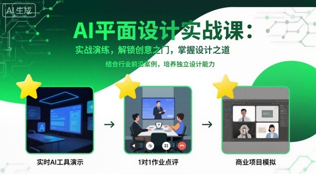 AI平面设计实战课,实战演练,解锁创意之门,掌握设计之道-生财