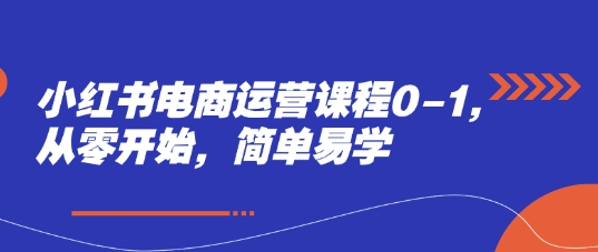 小红书电商运营课程0-1，从零开始，简单易学-生财