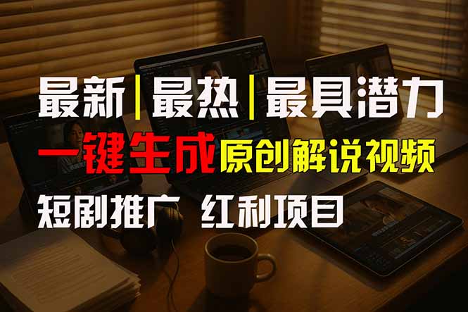 短剧推广新思路，AI一键生成原创解说视频，10分钟产出100条，30天赚了5.5w-生财