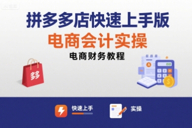 拼多多店快速上手版电商会计实操-电商财务教程-生财