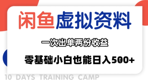 闲鱼虚拟资料新变现玩法，信息差项目，一次出单两份收益，无需囤货，可批量矩阵，零基础小白也能日入多张-生财