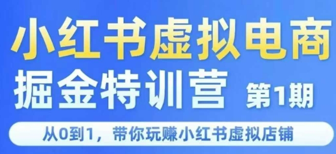 小红书虚拟电商掘金特训营第1期,从0到1,带你玩转小红书虚拟店铺-生财
