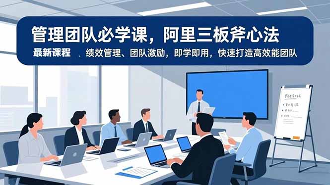 管理团队必学课,阿里三板斧心法、绩效管理、团队激励,即学即用,快速打造高效能团队-生财