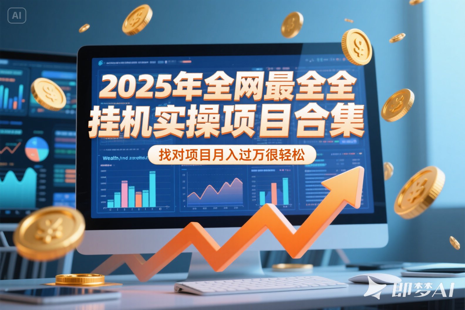 2025年挂机实操项目实操演练，挂机类型，AI直播类型，轻资产创业类型…-生财