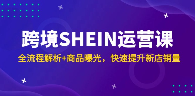 跨境SHEIN运营课，全流程解析+商品曝光，快速提升新店销量-生财