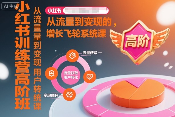 小红书训练营高阶班，从流量到变现的增长飞轮系统课-生财