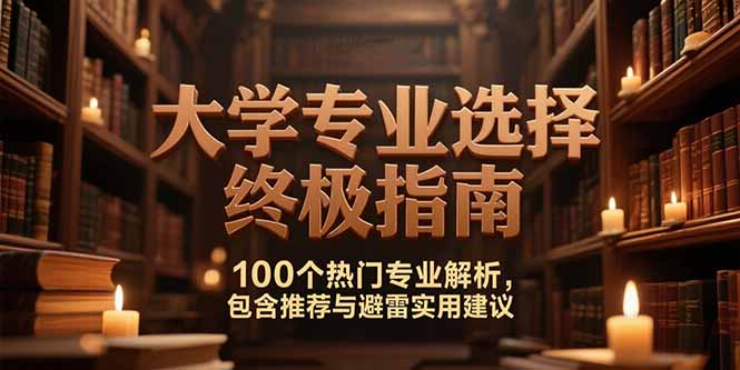 付费文:大学专业选择终极指南,100个热门专业解析,包含推荐与避雷实用建议-生财