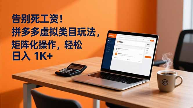 告别死工资!拼多多虚拟类目玩法,矩阵化操作,轻松日入 1K+-生财