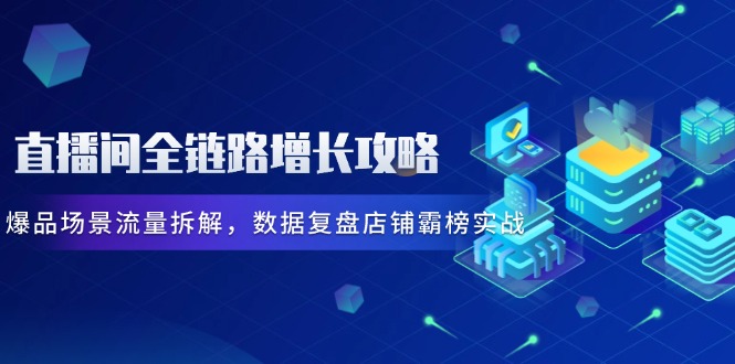 直播间全链路增长攻略，爆品场景流量拆解，数据复盘店铺霸榜实战-生财