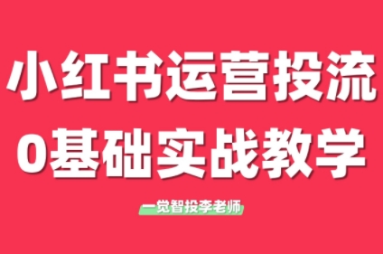 李老师·小红书运营投流，0基础实战教学(更新)-生财
