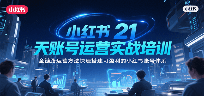 小红书21天账号运营实战培训，全链路运营方法快速搭建可盈利的小红书账号体系-生财