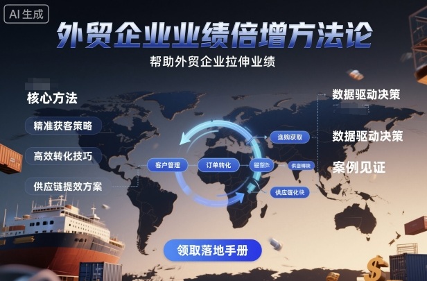 外贸企业业绩倍增方法论，帮助外贸企业拉伸业绩-生财