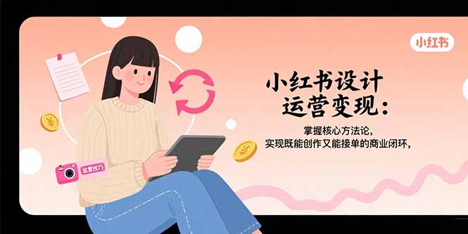 小红书设计运营变现：掌握核心方法论，实现既能创作又能接单的商业闭环-生财