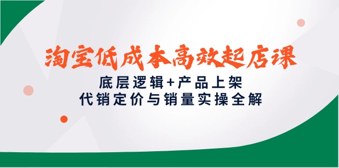 淘宝低成本高效起店课,底层逻辑+产品上架,代销定价与销量实操全解-生财