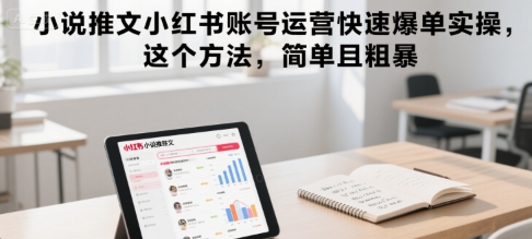 小说推文小红书账号运营快速爆单实操，这个方法，简单且粗暴-生财