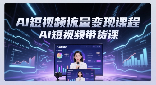 Ai短视频流量变现课程，Ai短视频带货课-生财