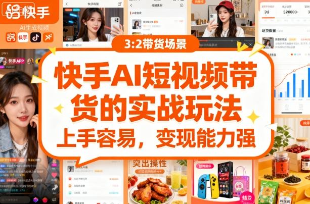 快手ai短视频带货的实战玩法,上手容易,变现能力强-生财