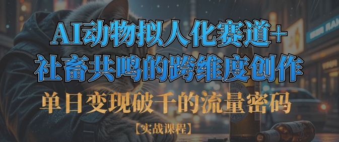 单日变现破千的流量密码，AI动物拟人化赛道+社畜共鸣的跨维度创作-生财