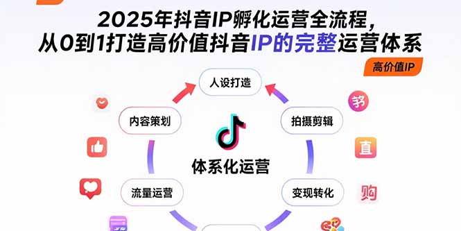 2025年抖音IP孵化运营全流程，从0到1打造高价值抖音IP的完整运营体系-生财
