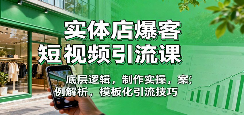 实体店爆客短视频引流课：底层逻辑，制作实操，案例解析，模板化引流技巧-生财