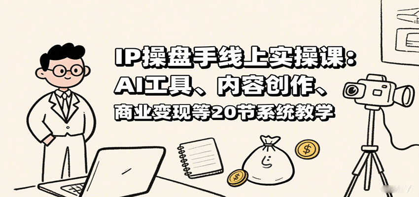 IP操盘手线上实操课:AI工具、内容创作、商业变现等20节系统教学-生财